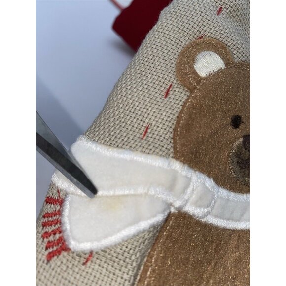 Pottery Barn Kids Finn Bear on Train Christmas Stocking Holiday Xmas Quilted - Picture 15 of 15